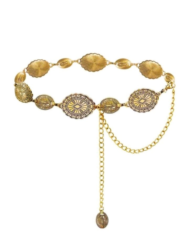 Vintage Gold Coin Waist Belt