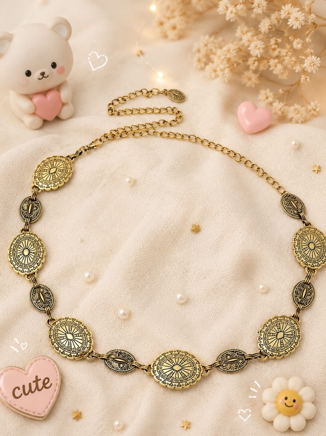 Vintage Gold Coin Waist Belt