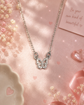 Sparkling Crystal Butterfly Necklace for Women | Elegant Silver Butterfly Pendant