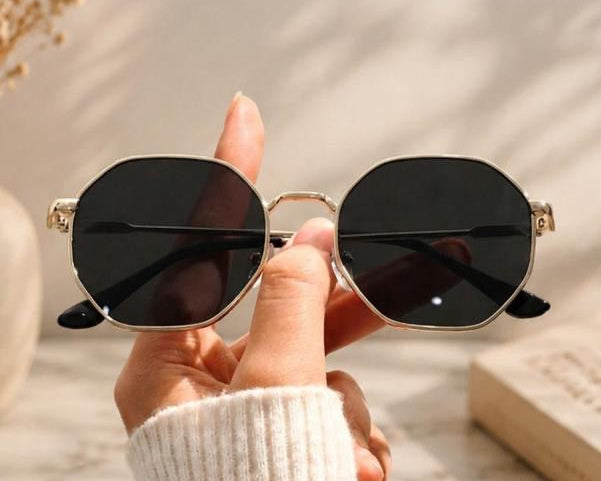 Vintage Geometric Metal Frame Sunglasses for Women | Lightweight Fashion Eyewear